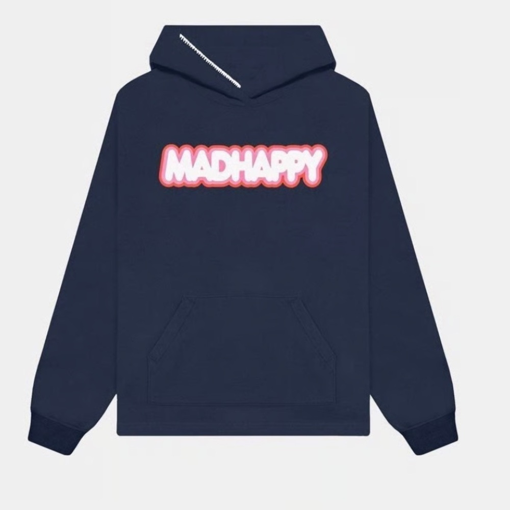Madhappy Bubblegum Logo Navy Hoodie size Medium